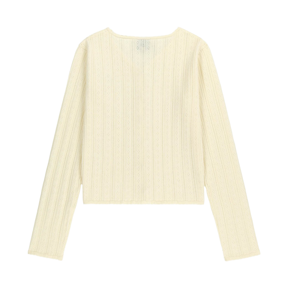 (W) 마리떼 프랑소와 저버 브이넥 크로쉐 니트 가디건 아이보리((W) Marithe Francois Girbaud V-Neck Crochet Knit Cardigan Ivory) - 2