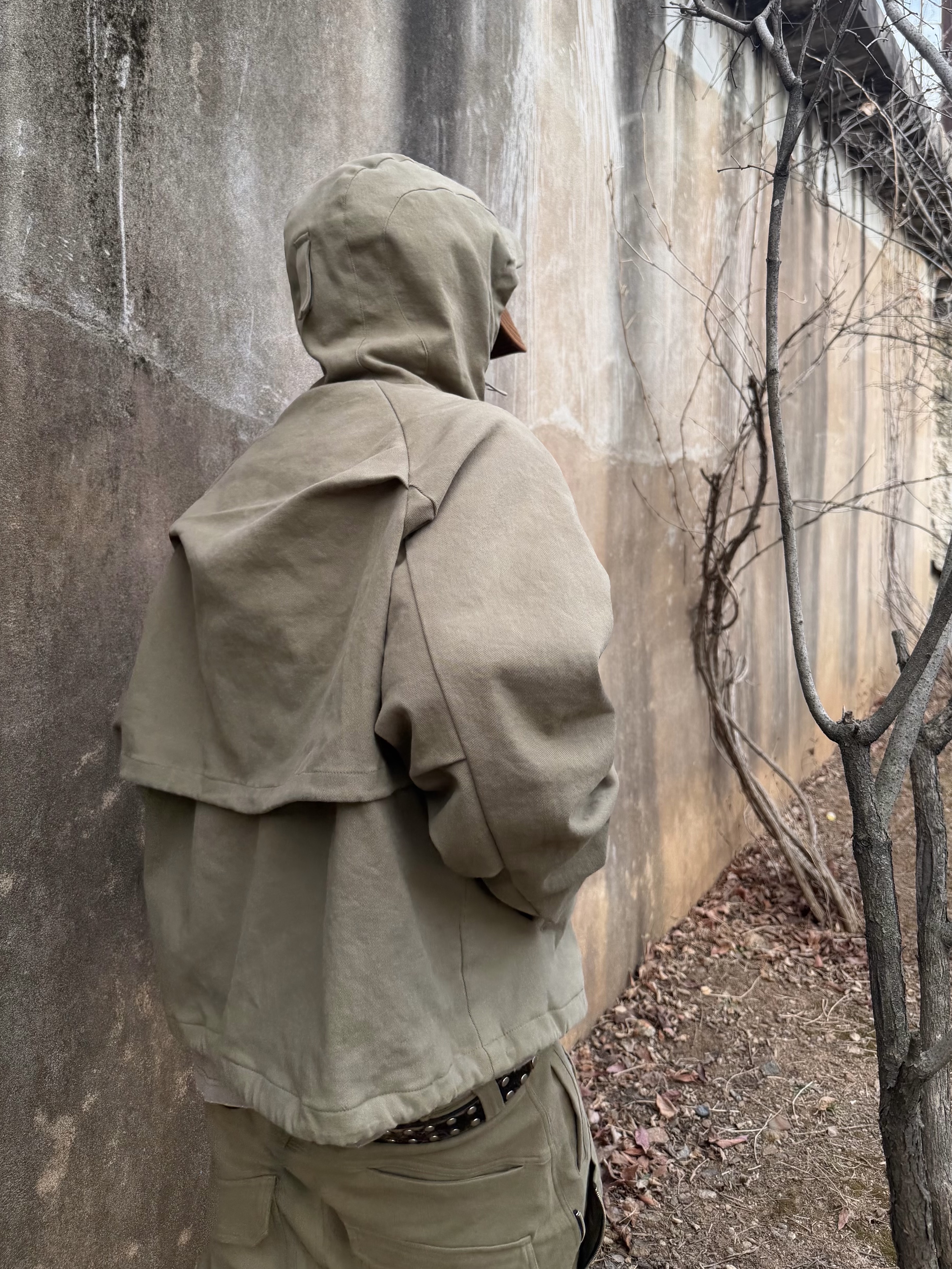Kamien Ground Shell Moleskin Jacket Light Olive, Kamien Ground Moleskin Pants Light Olive 착용 스타일 - 2