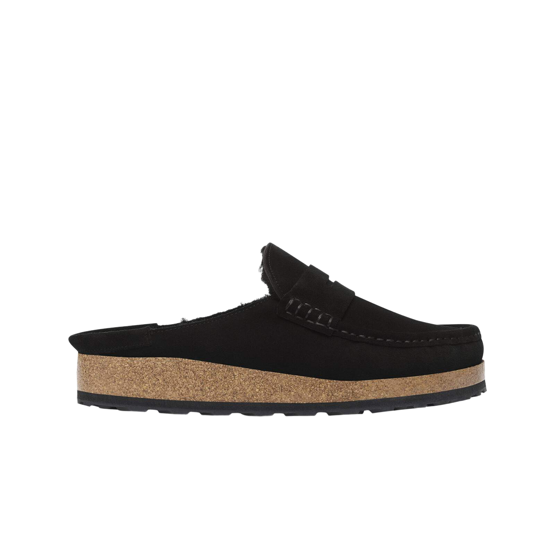 1028110 Birkenstock Naples Shearling Suede Leather Fur Black - Regular