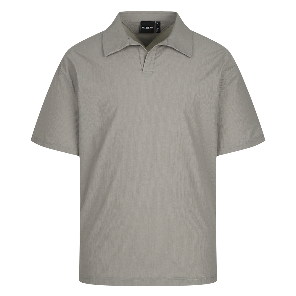 하이드로겐 남성 에어 플러시 서커 카라 티셔츠 베이지(HYDROGEN Men's Airy Seersucker Polo T-Shirt Beige)