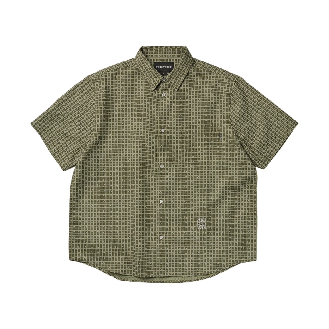 [더블적립]예스아이씨 예스 폰트 플래드 하프 셔츠 그린