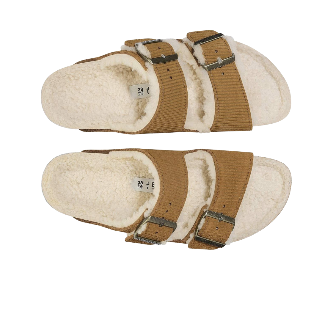 버켄스탁 아리조나 셔링 코듀로이 코크 브라운 - 내로우(Birkenstock Arizona Shearling Corduroy Cork Brown - Narrow) - 2