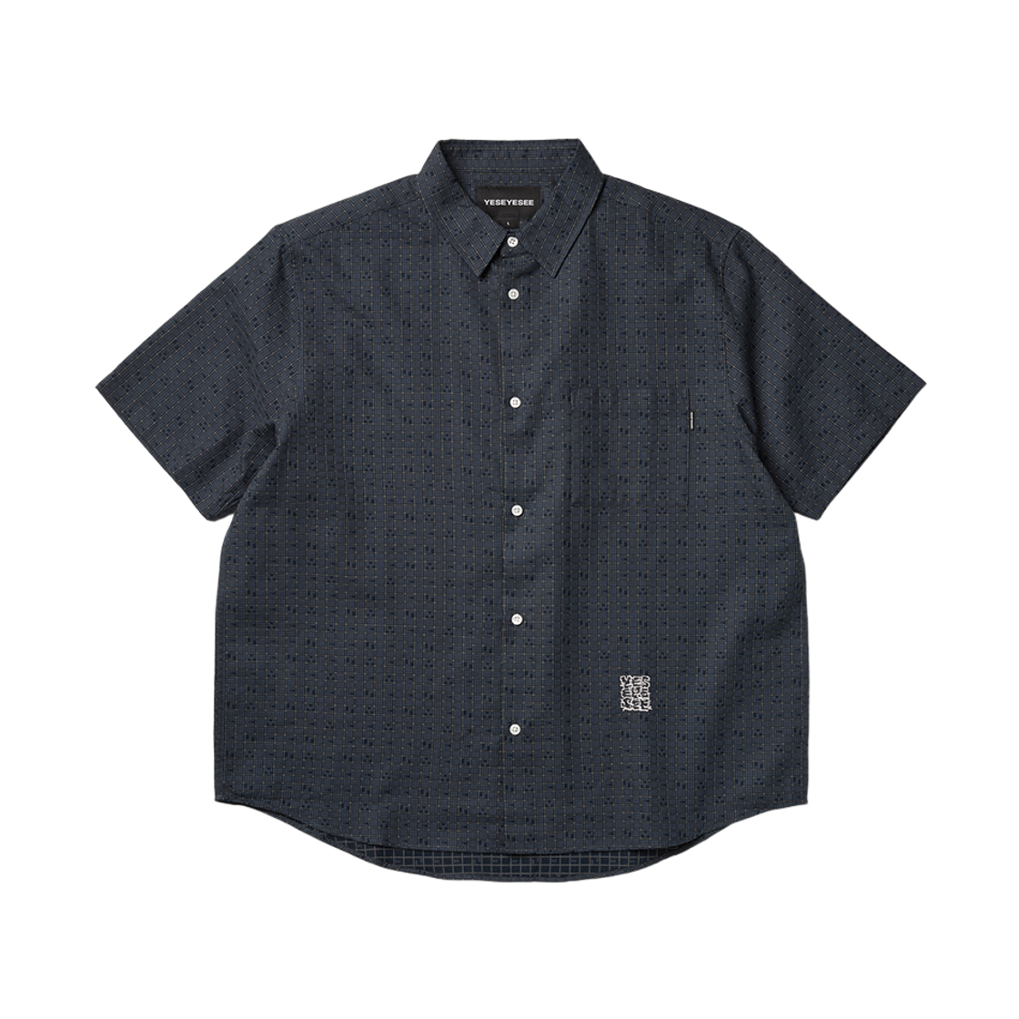 [더블적립]예스아이씨 예스 폰트 플래드 하프 셔츠 네이비