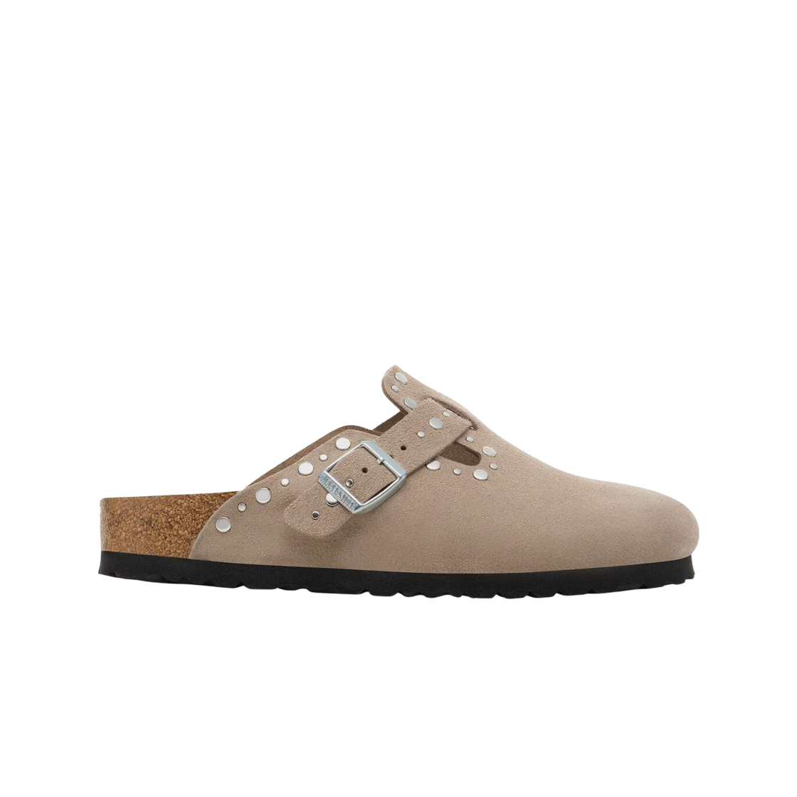 1030437 (W) Birkenstock Boston Rivets Suede Leather Taupe - Regular