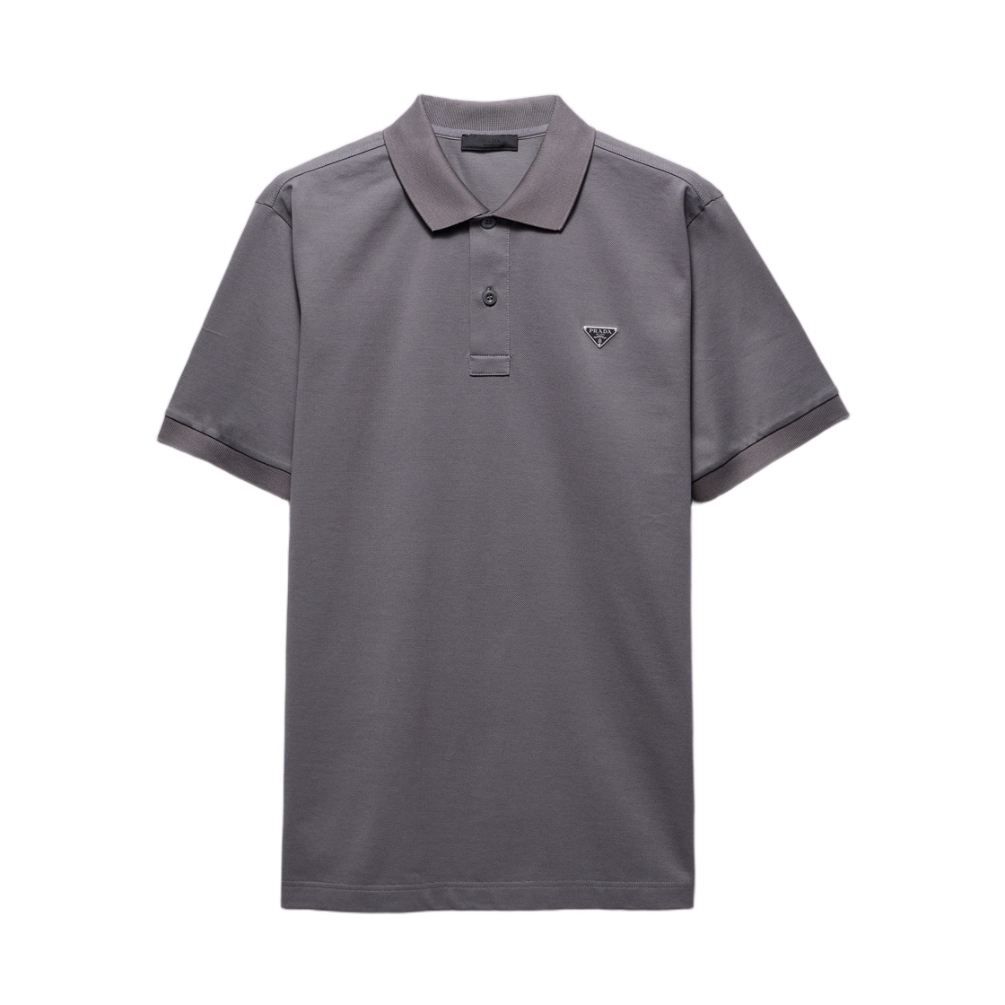 UJN444-1867-F0276 Prada Pique Polo Shirt Steel Gray