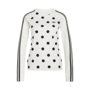 (W) Adidas Originals Polka Dot Slim Long Sleeve Top Off White - KR Sizing