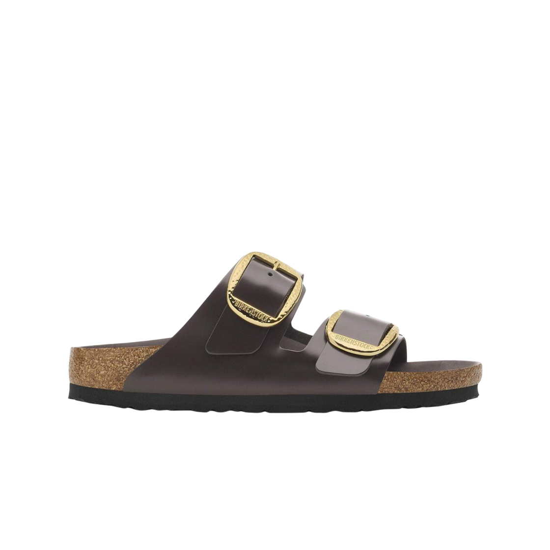 1027818 Birkenstock Arizona Big Buckle Natural Leather Patent High Shine Espresso - Narrow