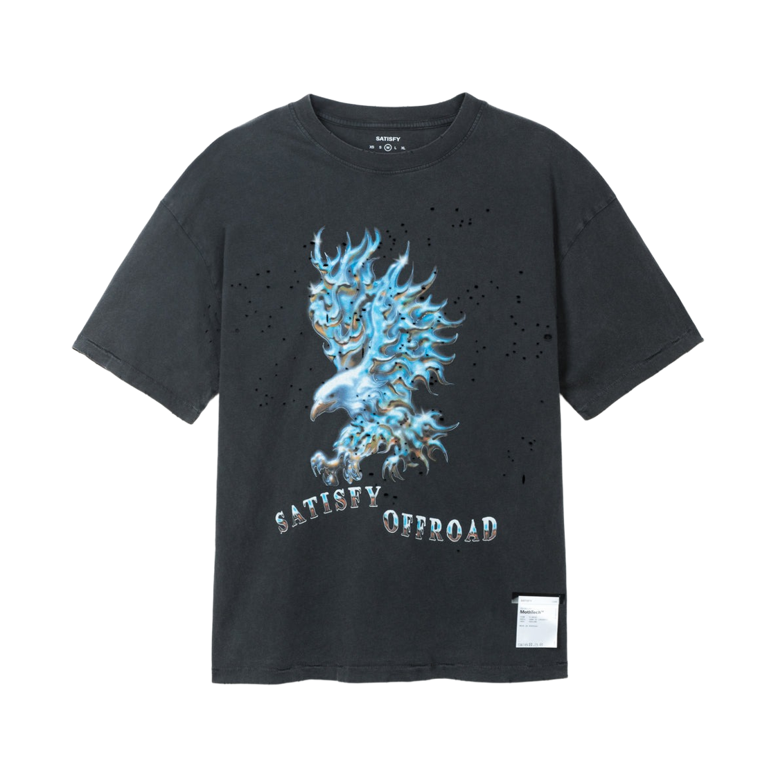 새티스파이 모스테크 티셔츠 에이지드 블랙(Satisfy Mothtech T-Shirt Aged Black)