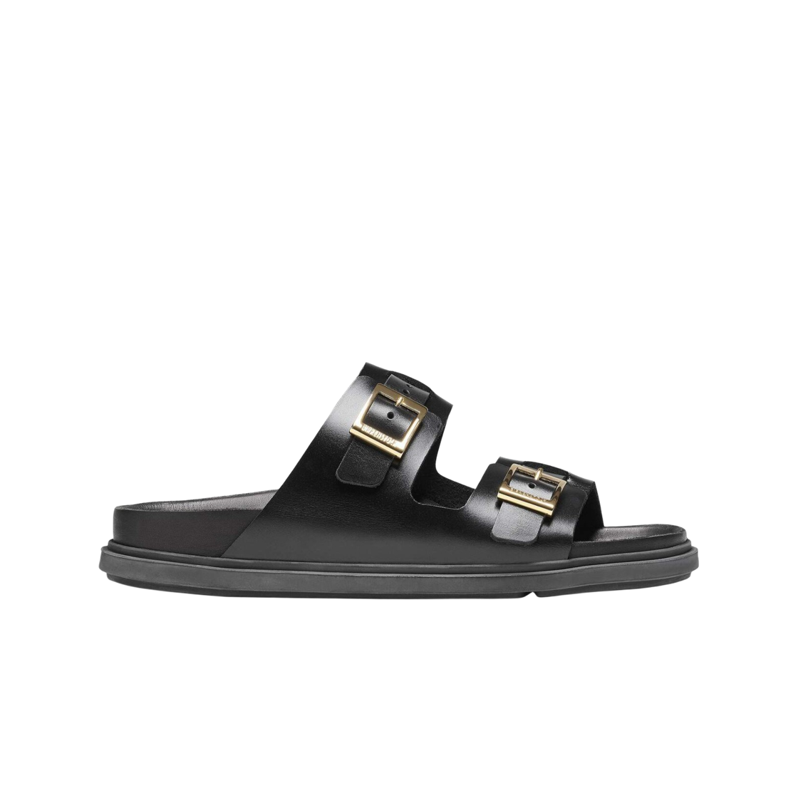 1025245 (W) Birkenstock St Barths Natural Leather Black - Narrow