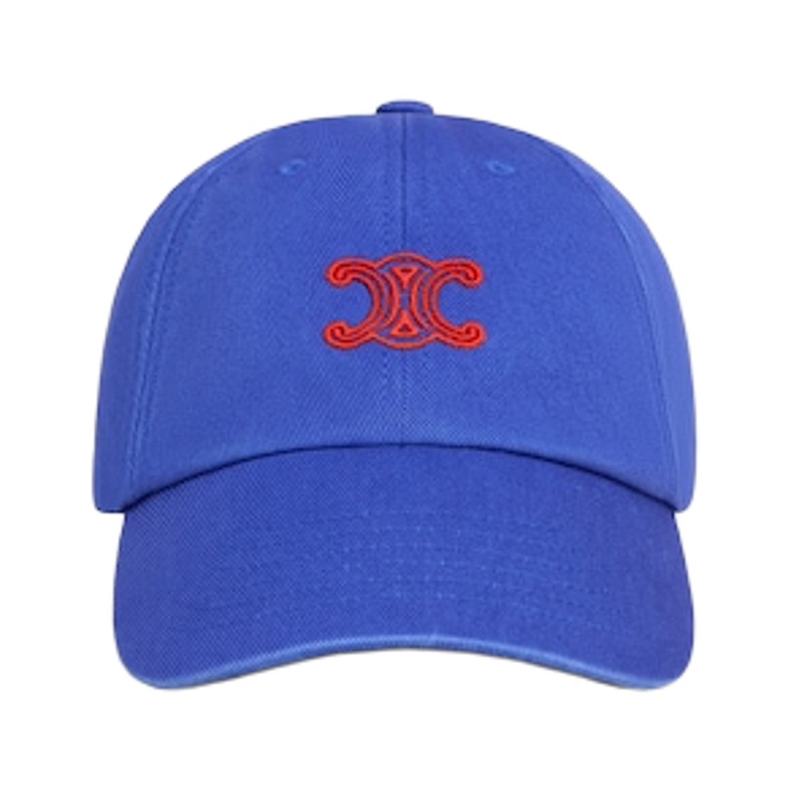 AA0HW2U74-29BR Celine Triomphe Cap in Indigo Denim Blue Red