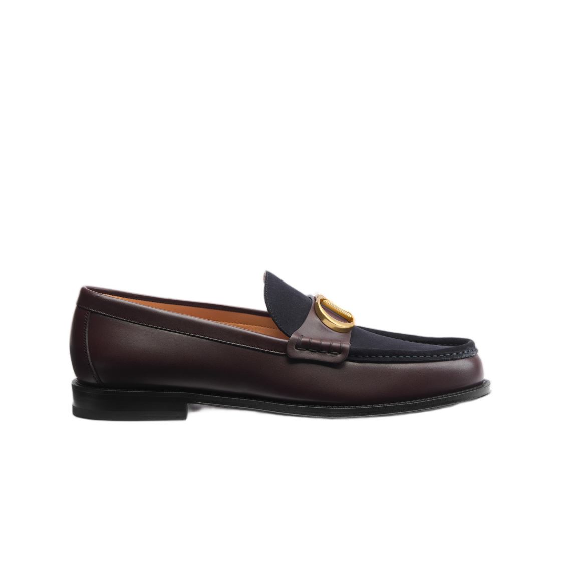 3LO184ACQ-H757 Dior Granville Loafer Smooth Calfskin And Suede Deep Brown Black