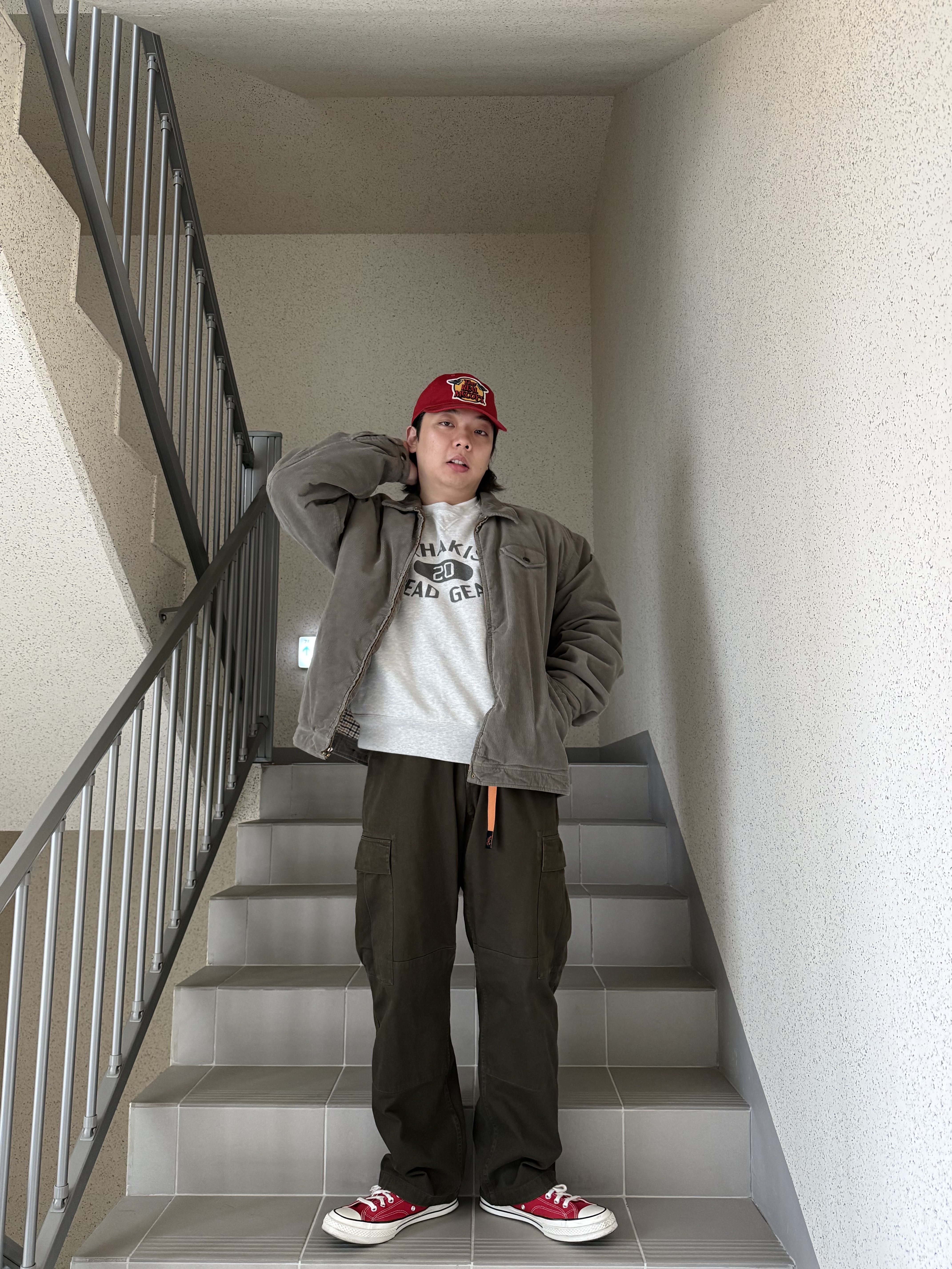 Converse Chuck 70 Ox Vintage Canvas Enamel Red 착용 스타일 - 5