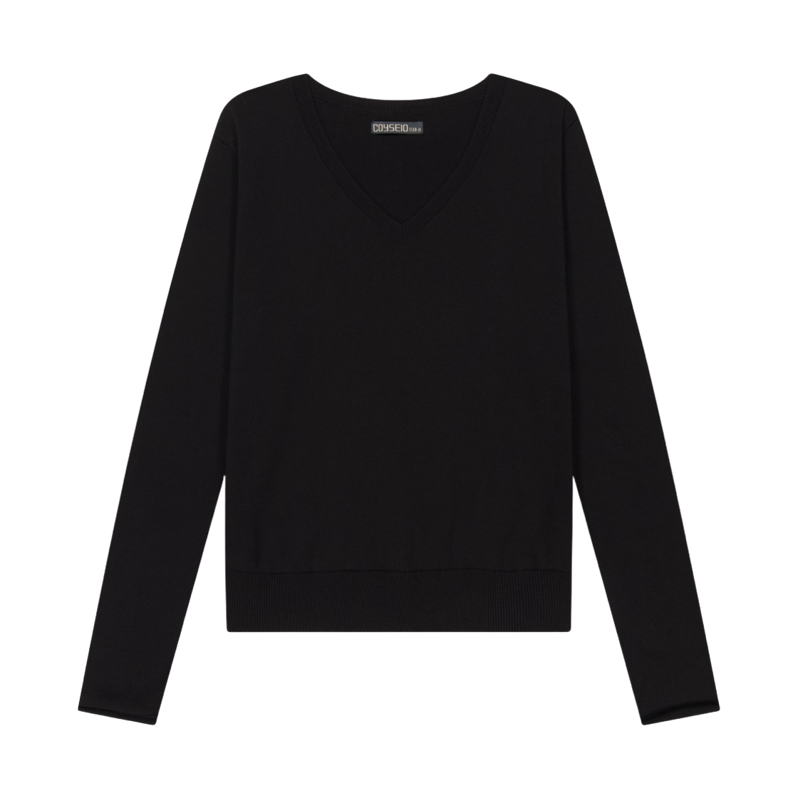 코이세이오 038 베이직 브이넥 니트 블랙(COYSEIO 038 Basic V-Neck Knit Black)