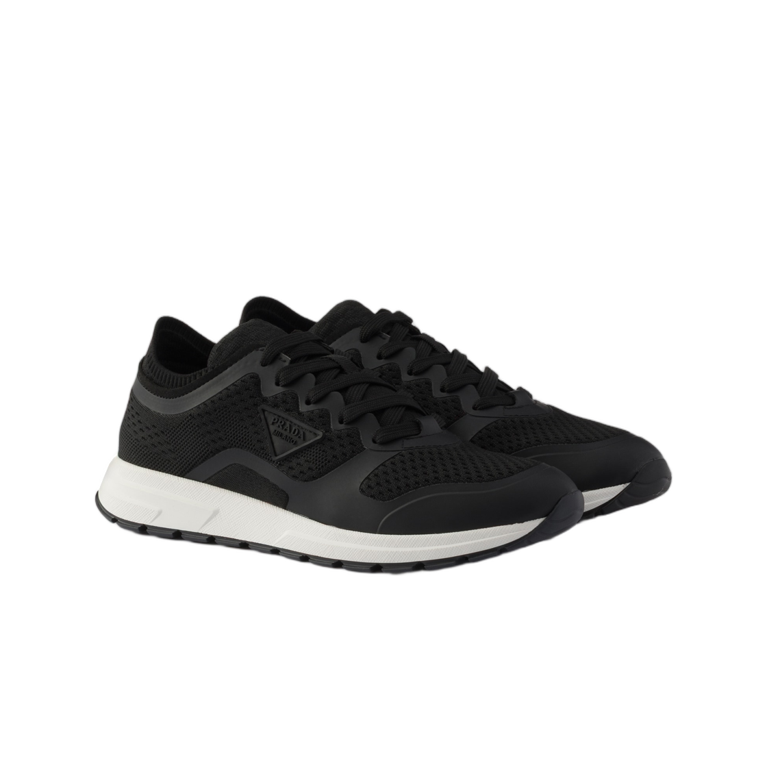 (W) 프라다 프락스 2.0 니트 패브릭 스니커즈 블랙((W) Prada Prax 2.0 Knit Fabric Sneakers Black) - 2