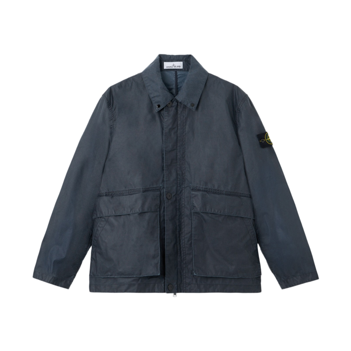 L1S1541000-54S0290-V0020 Stone Island 4100054 Waxed Pigment Cotton Tela Coach Jacket with Pigmented Wax Coating Navy Blue - 26SS