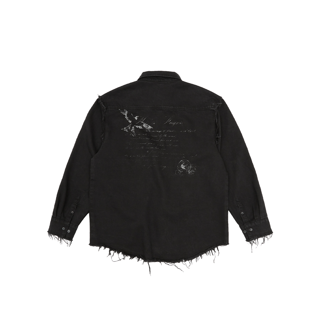 메아 빈티지 레터 데님 셔츠 블랙(MEA Vintage Letter Denim Shirt Black) - 2