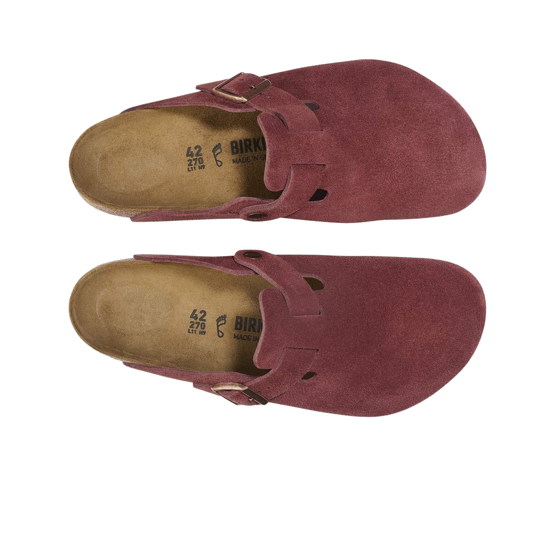 버켄스탁 보스턴 스웨이드 레더 진판델 - 내로우(Birkenstock Boston Suede Leather Zinfandel - Narrow) - 2