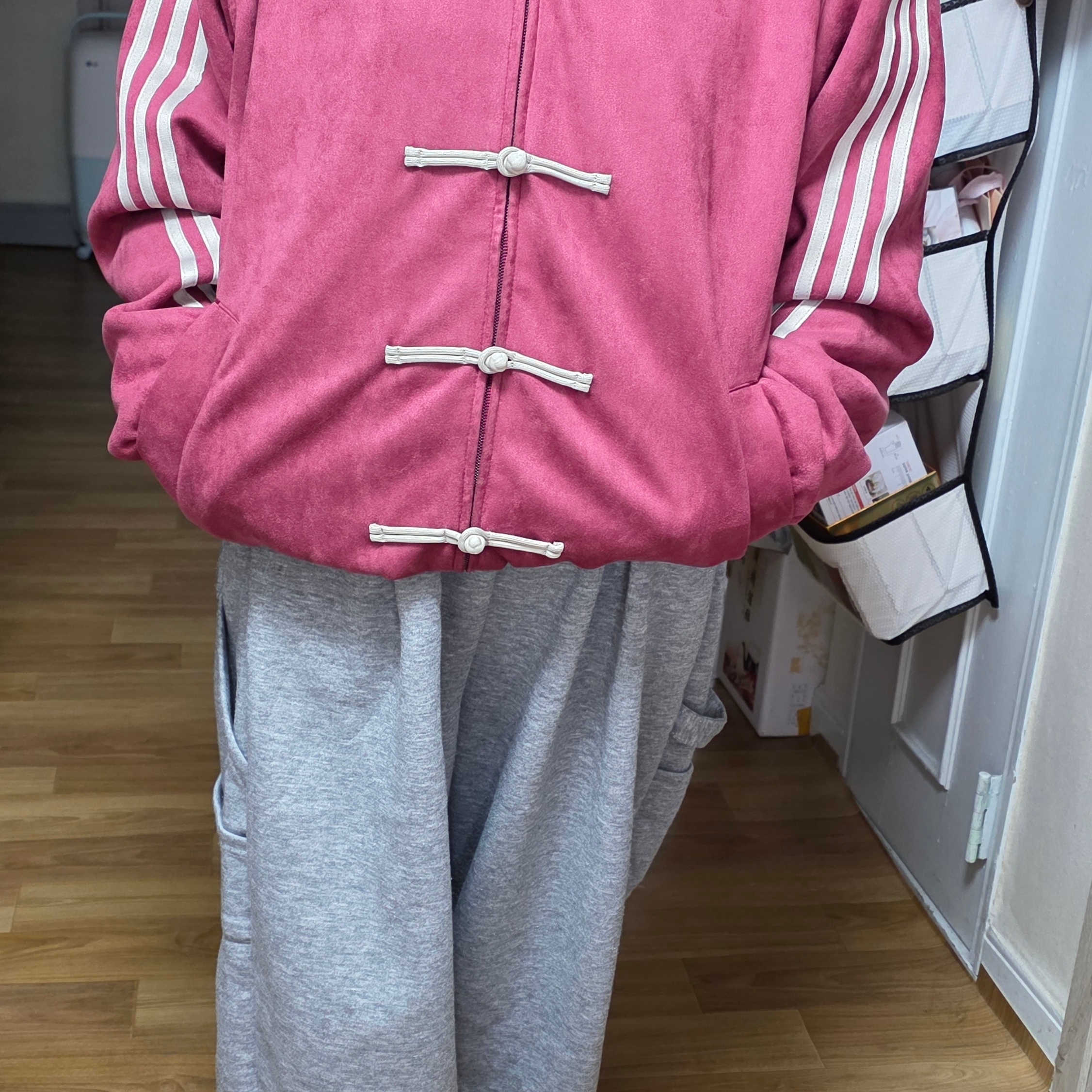 Adidas New Chinese Style Track Top Collegiate Burgundy - KR Sizing 착용 스타일 - 1