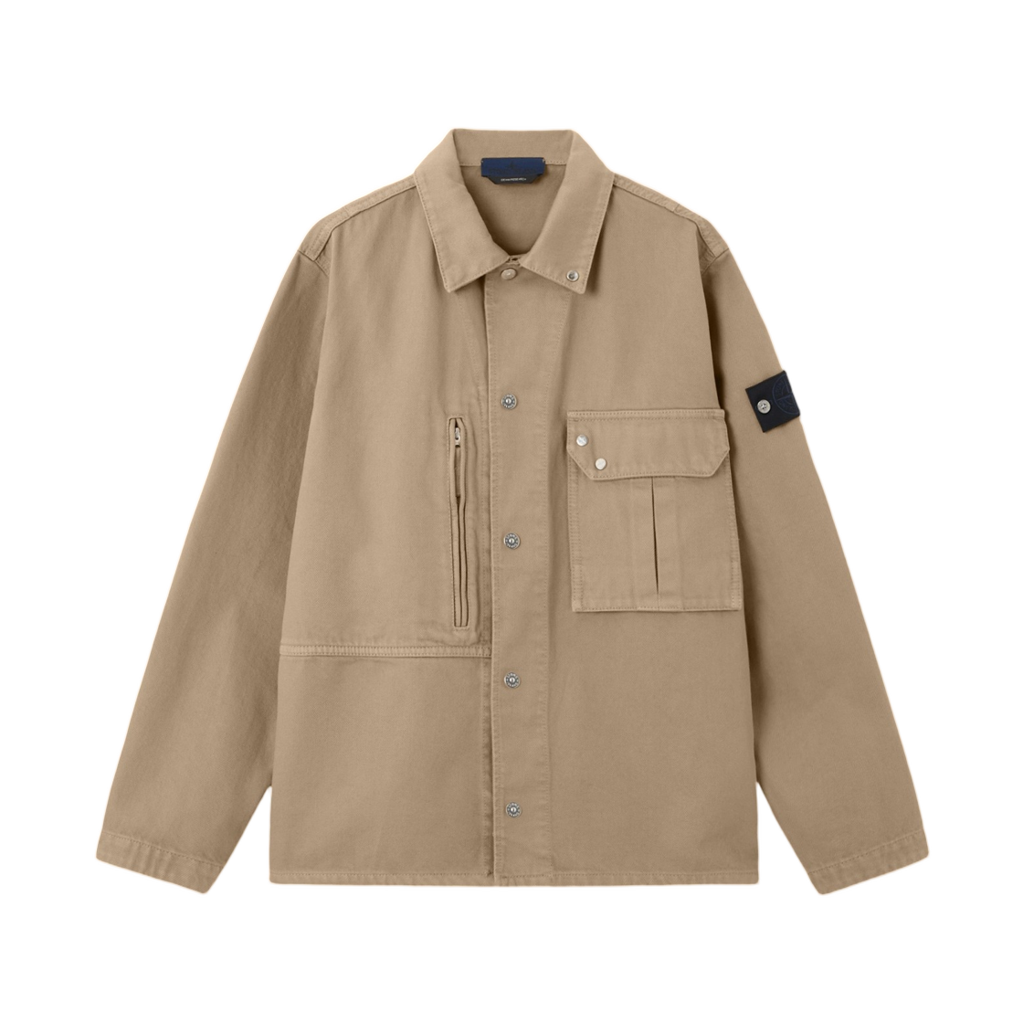 L1S1412000-01S0J24-V009A Stone Island 1200001 Light Bull Denim-TC Comfort-Fit Overshirt with Snap Fastening Desert - 26SS