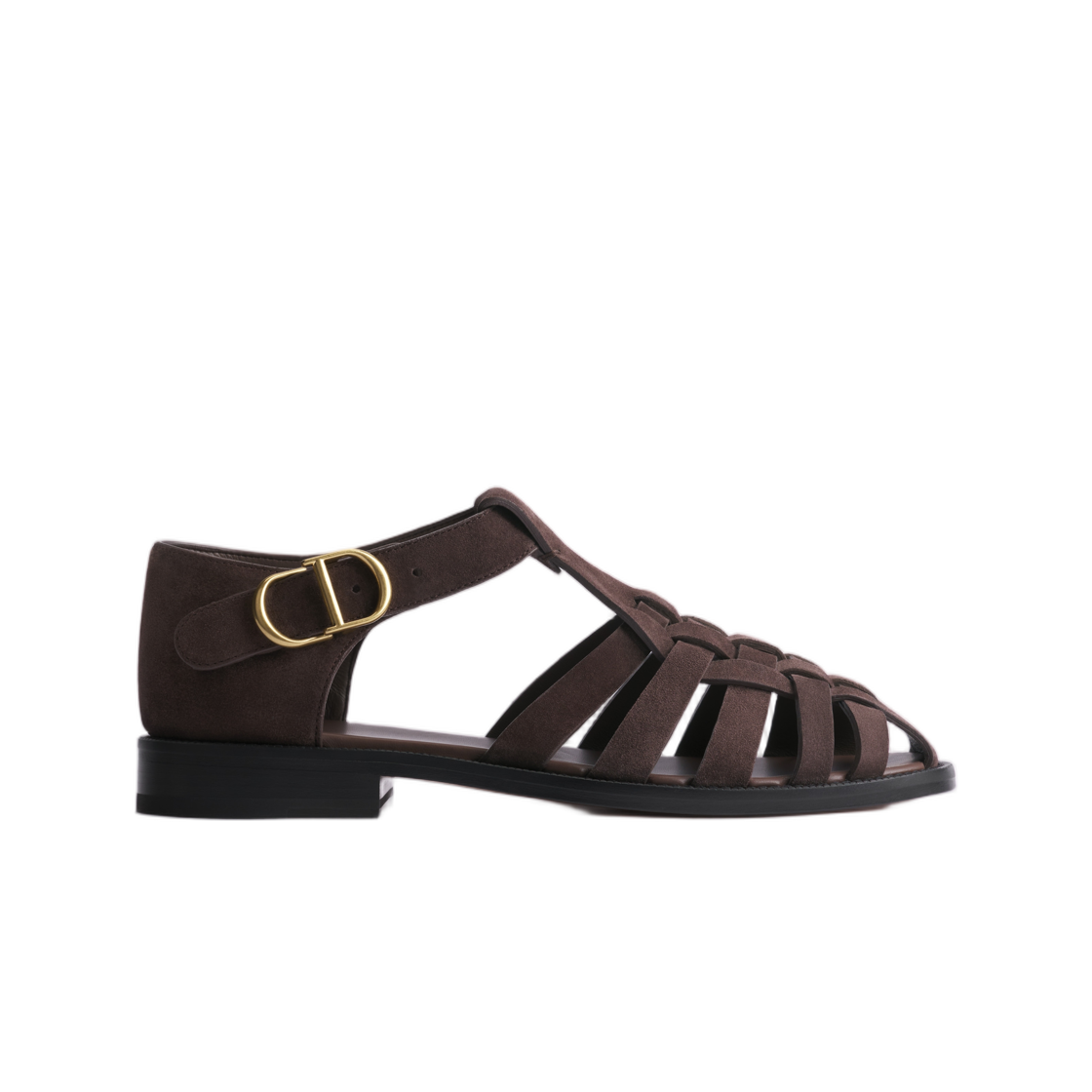 3SA155ACE-H742 Dior Al Mare Fisherman Sandal Suede Deep Brown