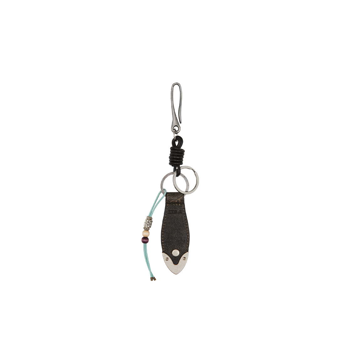 메아 비드 레더 키링 블랙(MEA Bead Leather Keyring Black) - 2