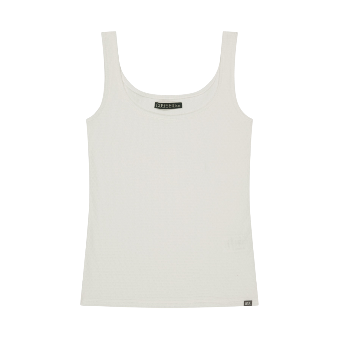코이세이오 038 미니 와플 릴렉스트 슬리브리스 화이트(COYSEIO 038 Mini Waffle Relaxed Sleeveless White)