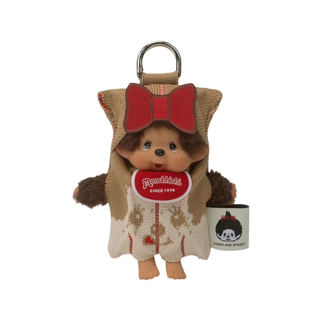 [KREAM 단독][사은품증정] 조셉앤스테이시 럭키 플리츠 니트 미니 멀티 파우치 몬치치 걸 베이지 + 리본 와펜 레드([KREAM 단독][사은품증정] JOSEPH&STACEY Lucky Pleats Knit  Mini Multi Pouch Monchhichi Girl Beige with Ribbon Wappen Red) - 2