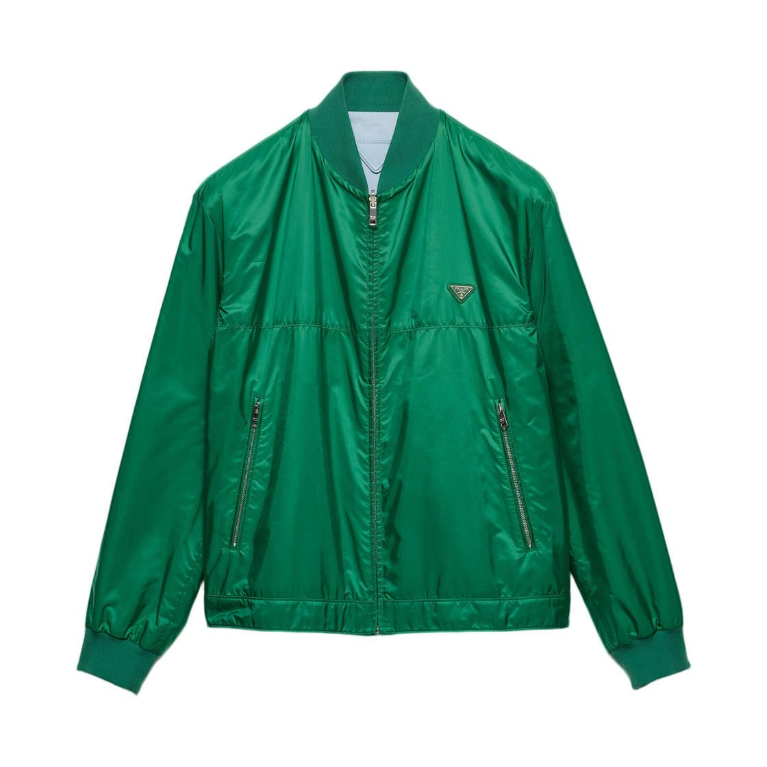SGD121-1WQ9-F05C5 Prada Reversible Re-Nylon Bomber Jacket Emerald Sky