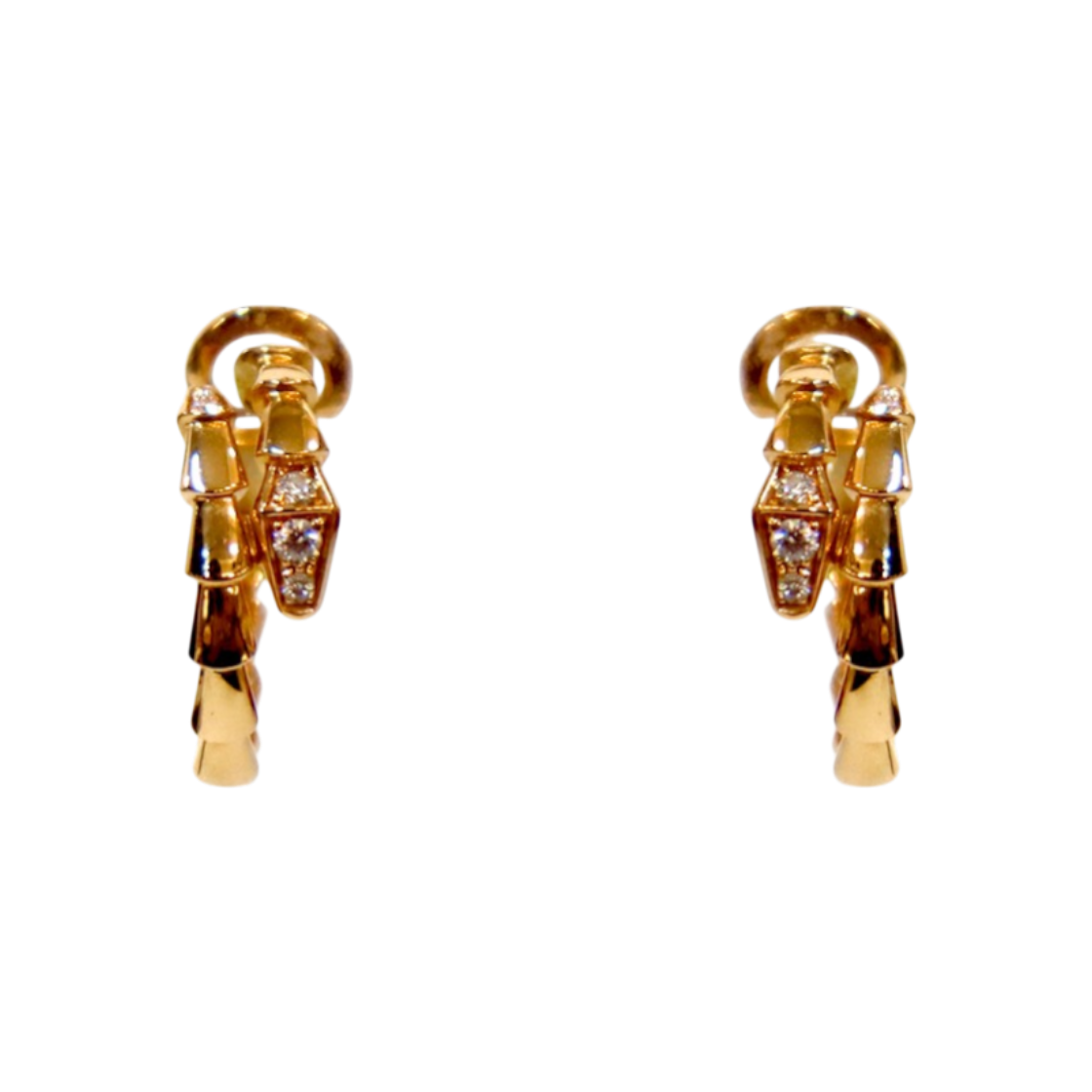 ITMWN5RGG3CG Bulgari 18K Rose Gold Diamond Viper Earrings D-B51021