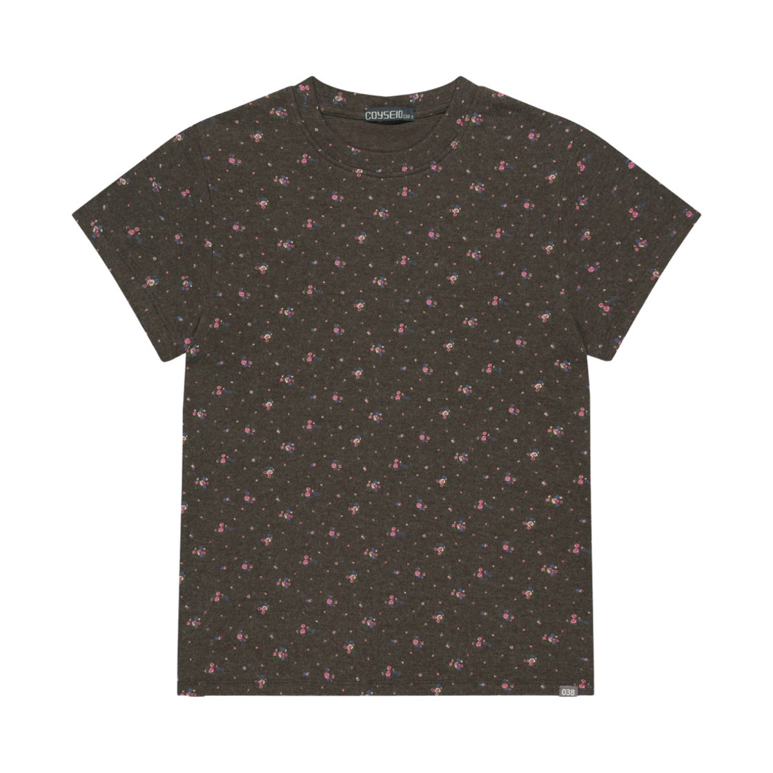 코이세이오 038 플라워 플레인 티셔츠 브라운