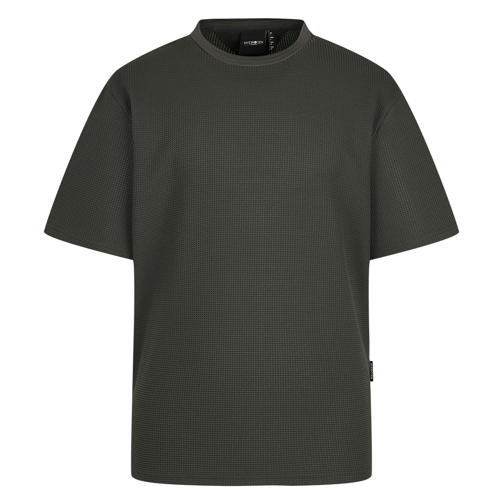 하이드로겐 남성 와플 반팔 티셔츠 그레이(HYDROGEN Men's Waffle T-Shirt Grey)