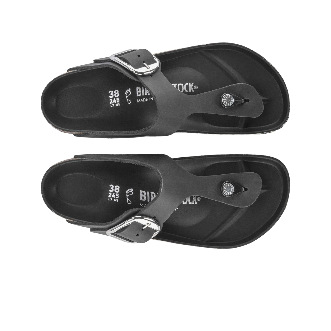 (W) 버켄스탁 지제 빅 버클 내츄럴 오일드 레더 블랙 - 레귤러((W) Birkenstock Gizeh Big Buckle Natural Oiled Leather Black - Regular) - 2
