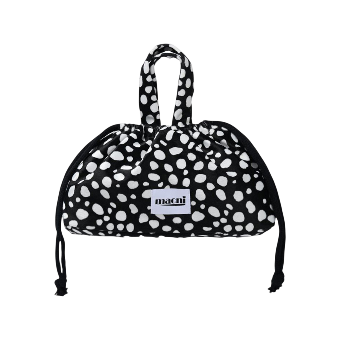 마크니 페블 도트 스트링 퍼피 백 도트 블랙(MACNI Pebble Dot String Puffy Bag Dot Black) - 1