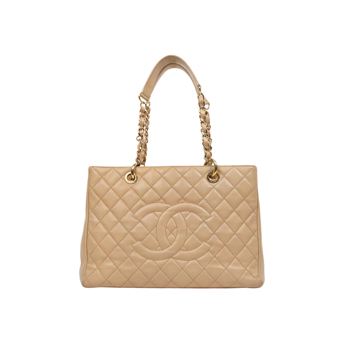 ITI6UV6QM6TO Chanel Beige Caviar Big CC Grand Shopping Shoulder Bag