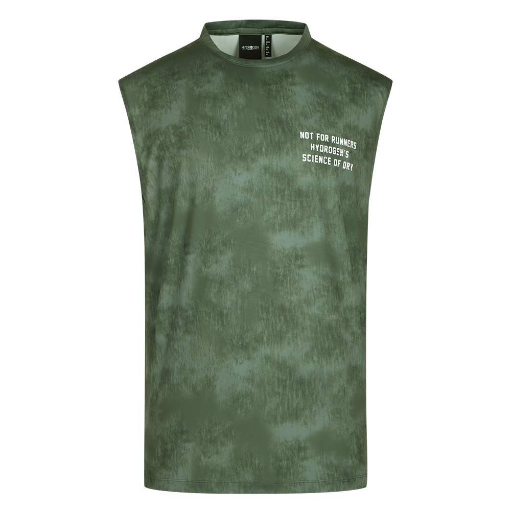 H11F2TS134 HYDROGEN Men's Bone-Z Running Graphic Sleeveless Khaki