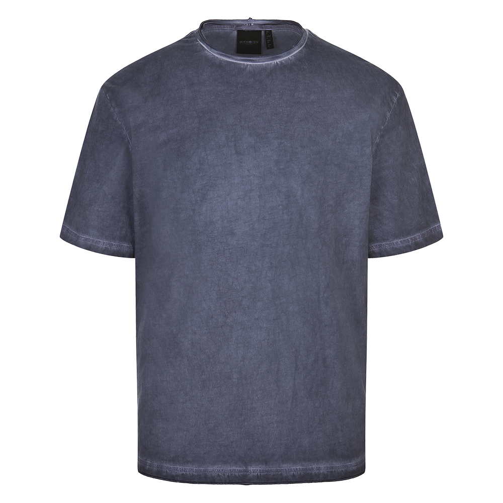 H11F2TR233 HYDROGEN Men's Washed Bone-Z Graphic T-Shirt Dark Blue