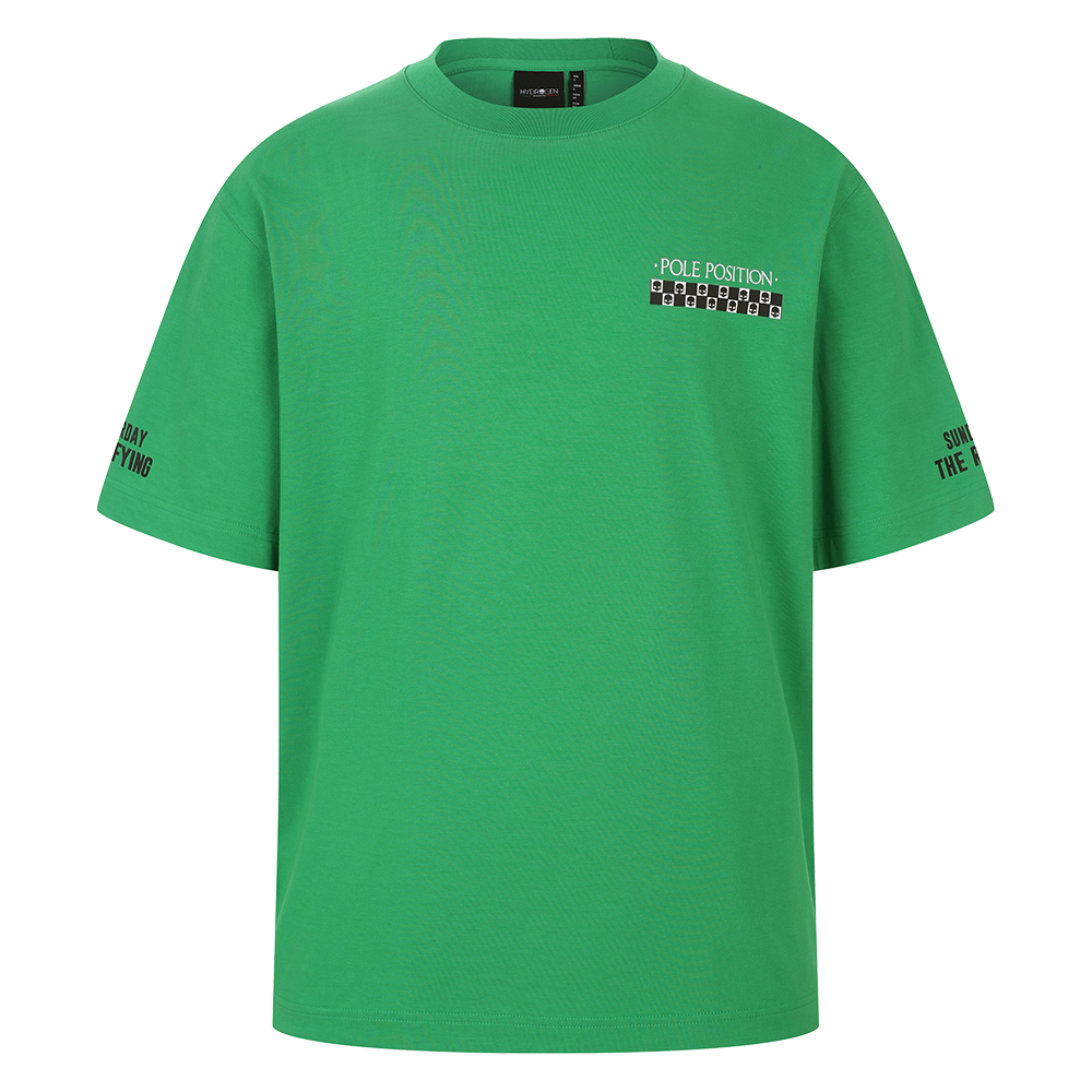 하이드로겐 유니 체커보드 그래픽 반팔 티셔츠 그린(HYDROGEN Unisex Checkerboard Graphic T-Shirt Green)