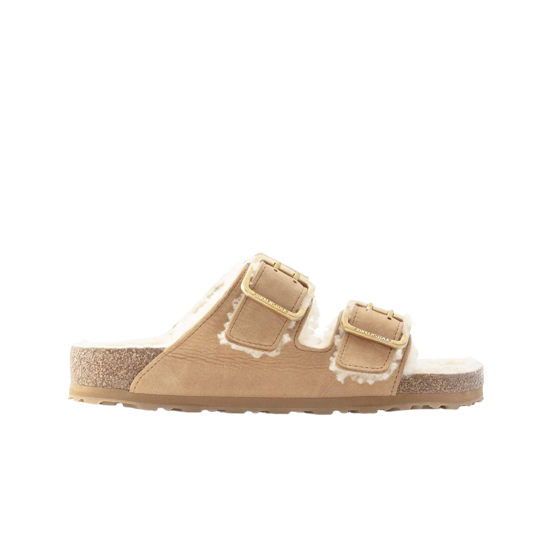 1023568 Birkenstock Arizona Bold Shearling Nubuck Leather Cognac - Regular