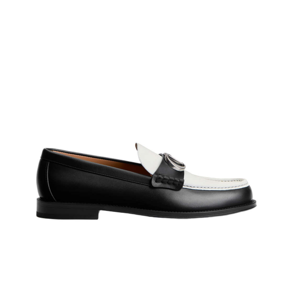 3LO184ACT-H960 Dior Granville Loafer Smooth Calfskin Black White