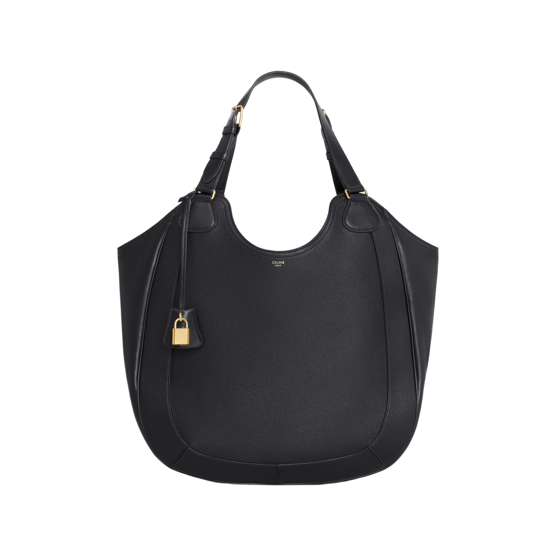 119353DPJ-38NO Celine Meo Soft Leather Tote Bag Black