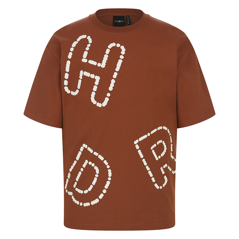 H31F2TR123 HYDROGEN Unisex Big Typo Short Sleeve T-Shirt Orange