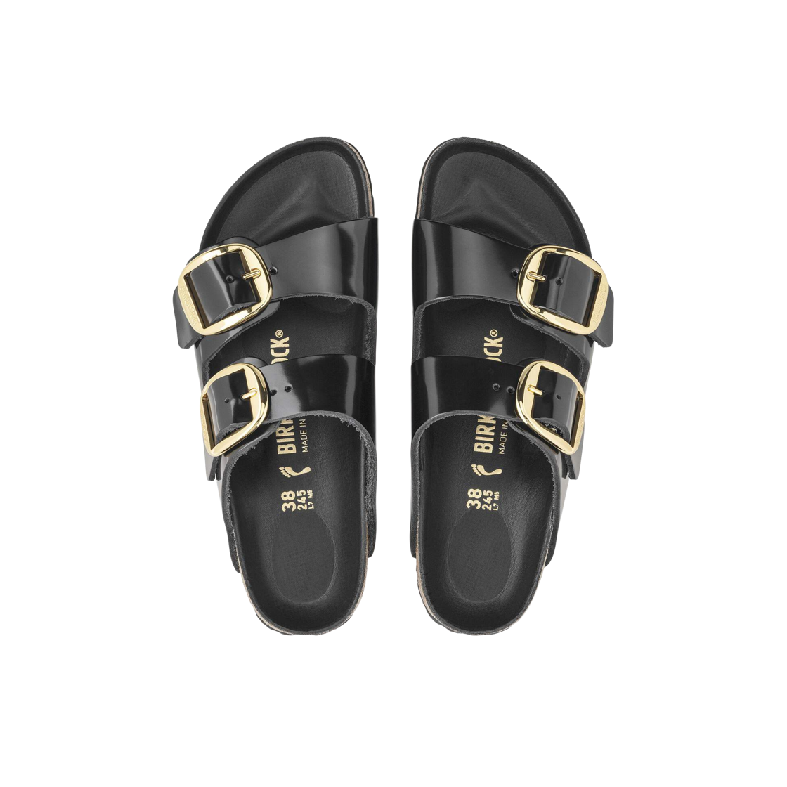 (W) 버켄스탁 아리조나 빅 버클 하이 샤인 블랙 - 내로우((W) Birkenstock Arizona Big Buckle High Shine Black - Narrow) - 2