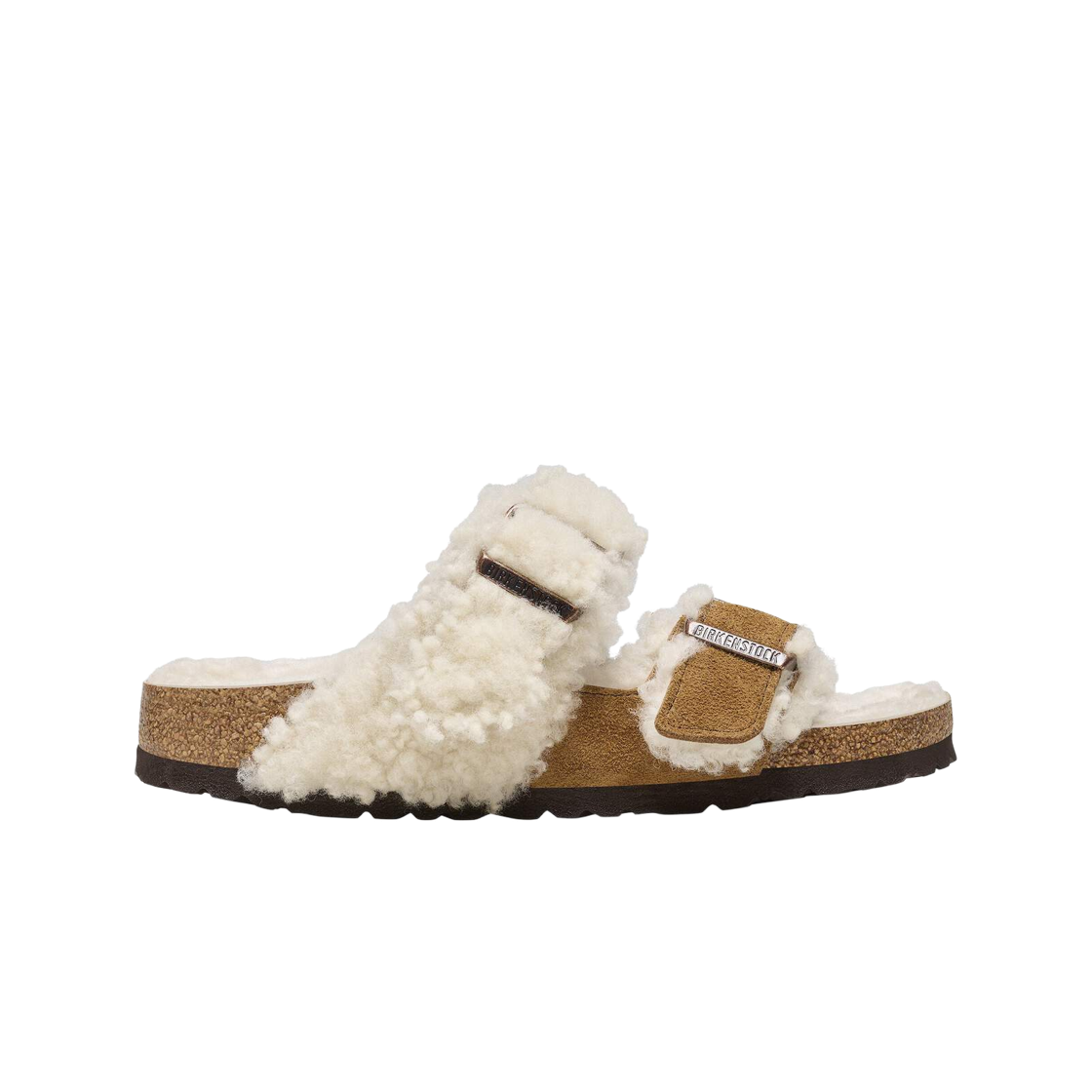 1025564 (W) Birkenstock Arizona Split Teddy Parts Rivet Logo Suede Leather Mink - Narrow