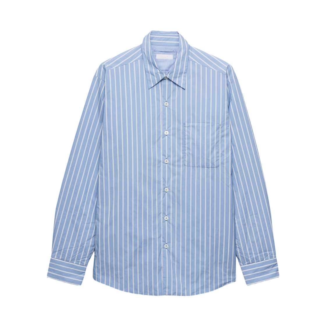 UCN672-189H-F0D9K Prada Re-Nylon Shirt Sky Blue White