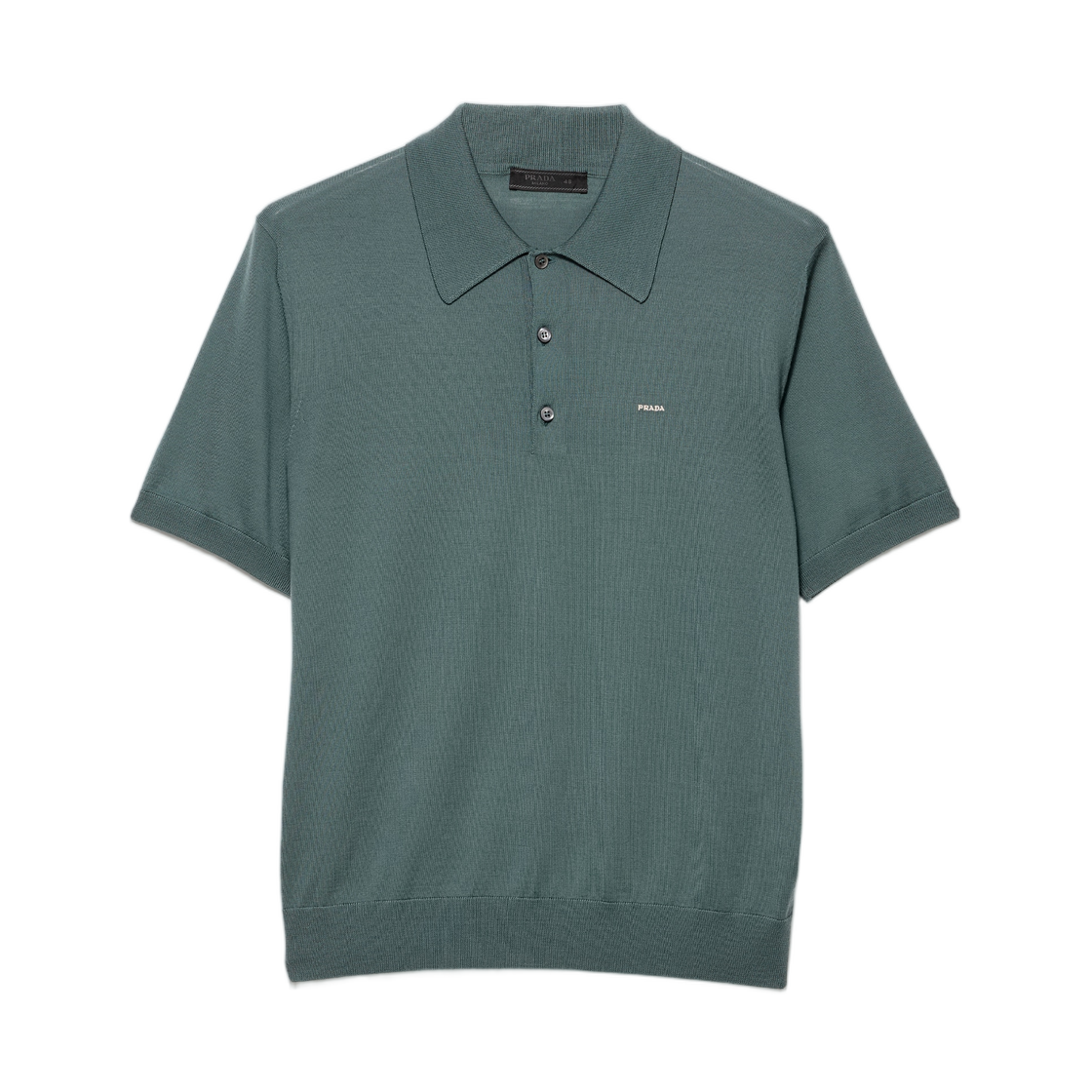 UMF148-18DY-F0092 Prada Superfine Wool Polo Shirt Sage Green
