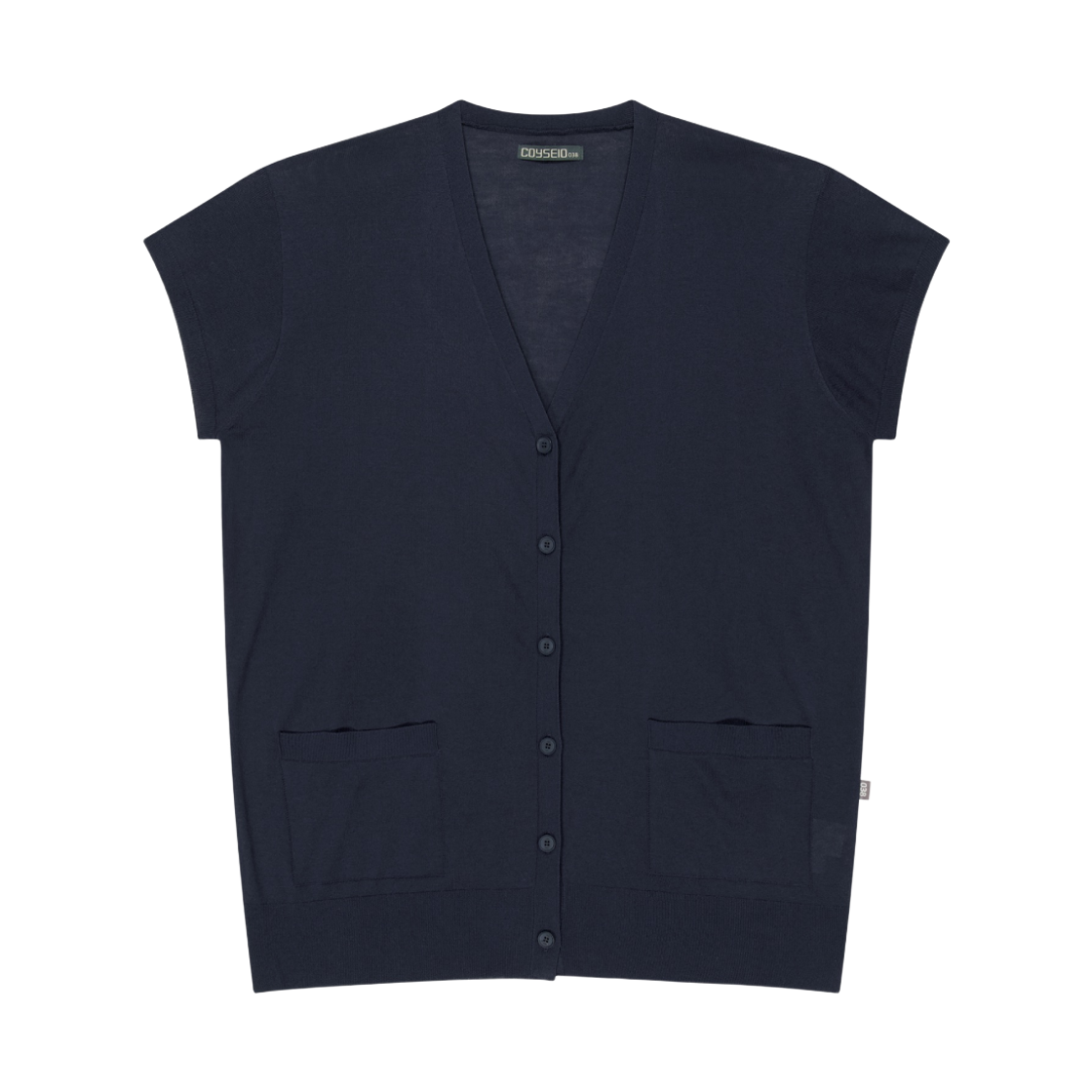 코이세이오 038 하프 슬리브 가디건 네이비(COYSEIO 038 Half Sleeve Cardigan Navy)