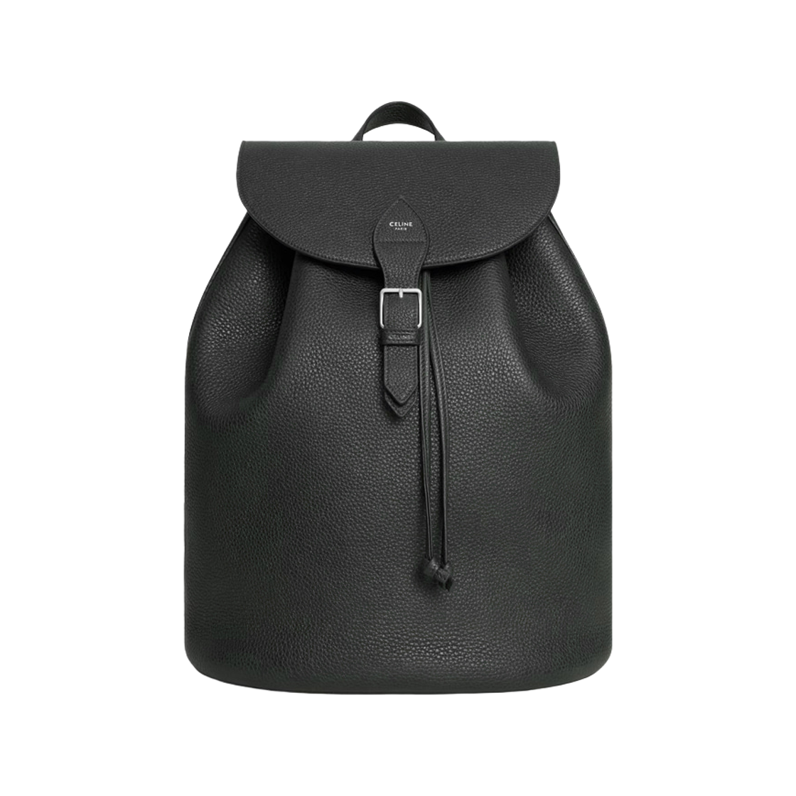 122663GT7-38SI Celine Large Backpack Folco in Grained Calfskin Black