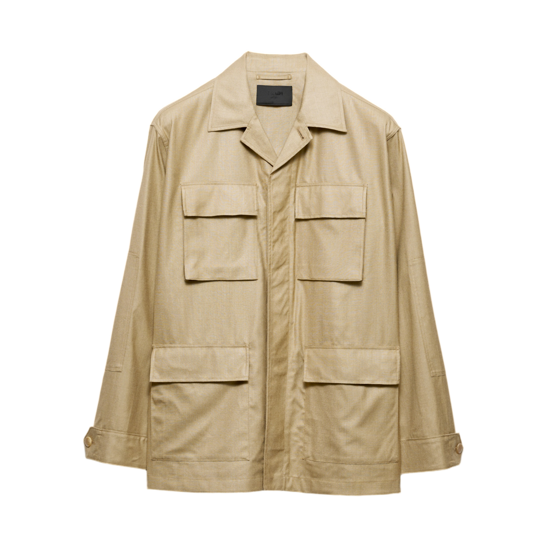 SGD096-189O-F0241 Prada Silk Safari Jacket Khaki