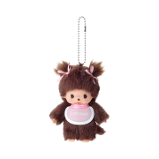 Monchhichi Bebichhichi Bighead Girl Key Chain Brown