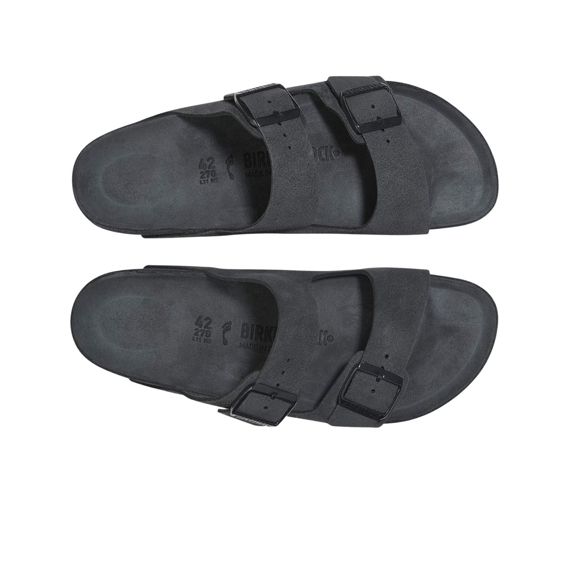 버켄스탁 아리조나 스웨이드 레더 올오버 차콜 - 내로우(Birkenstock Arizona Suede Leather Allover Charcoal - Narrow) - 2